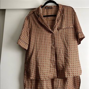 Zara short sleeve button up shirt only worn once